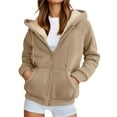 thumbnail image 3 of MEZZALL Women Fuzzy Hoodies For Zip Up Jacket Comfort Sweatshirt Long Sleeve Winter Warm Cozy Coats With Pockets Classic Fall Aesthetic Tops, 3 of 5