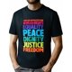 thumbnail image 1 of 220g Cotton Printed Short-sleeved T-shirt with Round Neck Men's Black T-shirtHuman Rights I Am An Advocate for Human Rights Equality, 1 of 6