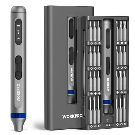 WORKPRO 3.7V Electric Precision Screwdriver Set, 52-in-1 Cordless Mini Driver Kit with LED Light & S2 Steel Bits for Electronics Repair