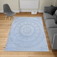 thumbnail image 2 of Mandala Turkish Area Rug, Abstract Floral Design with Themes Native South East Folkloric Illustration, Soft Carpet for Living Room Decor with Distressed Look, 5.2' X 7.6', Lavender Blue, by Ambesonne, 2 of 4