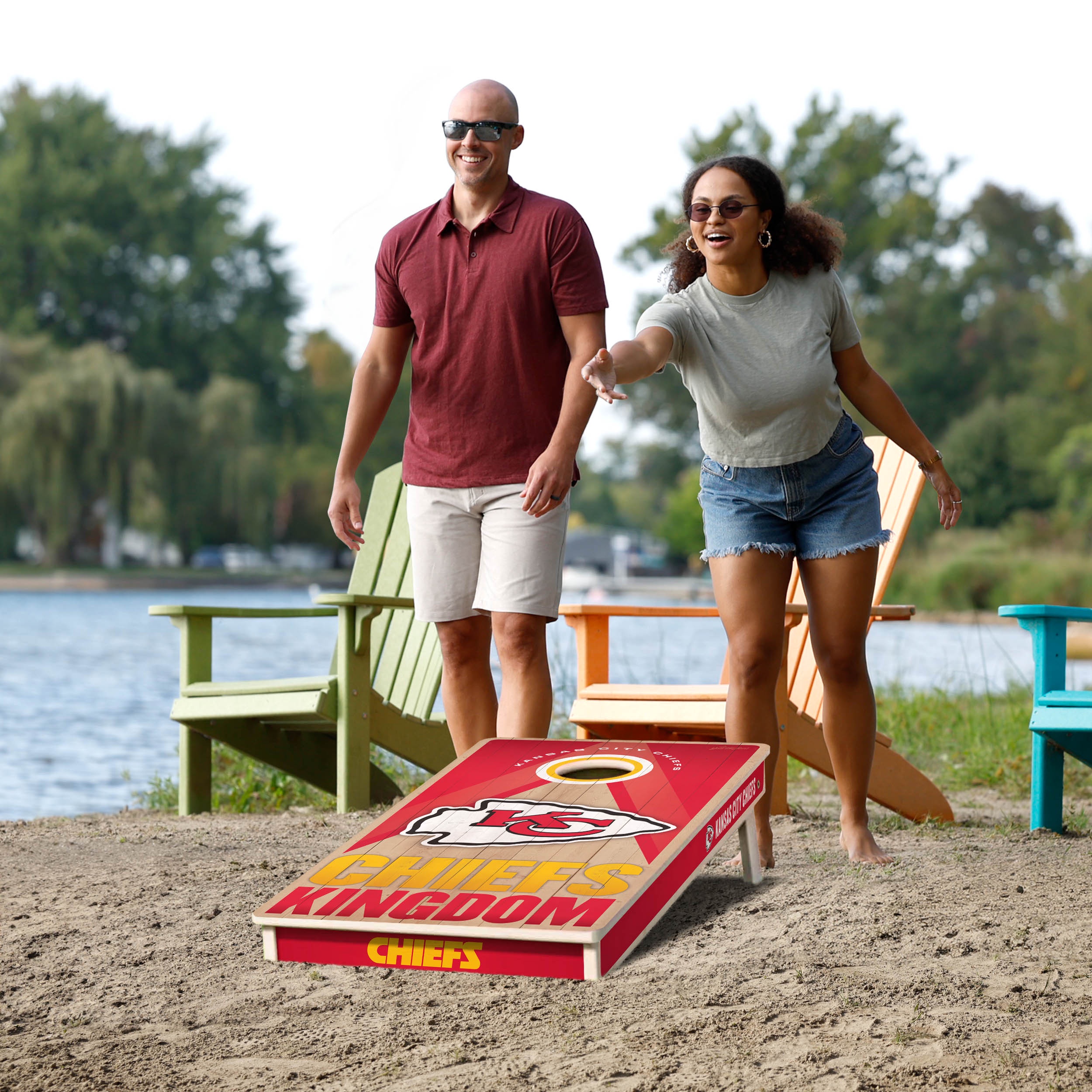 YouTheFan NFL Kansas City Chiefs 2x4 Slogan Series Cornhole