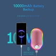 thumbnail image 3 of Calentador de manos recargable con luces (7 colores), 10000 mAh, eléctrico, luminiscente (13-18 horas), portátil, USB, reutilizable, color rosa, 3 of 5