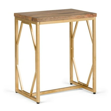 Natural Metal - Simpli Home Selma Metal/Wood Accent Table