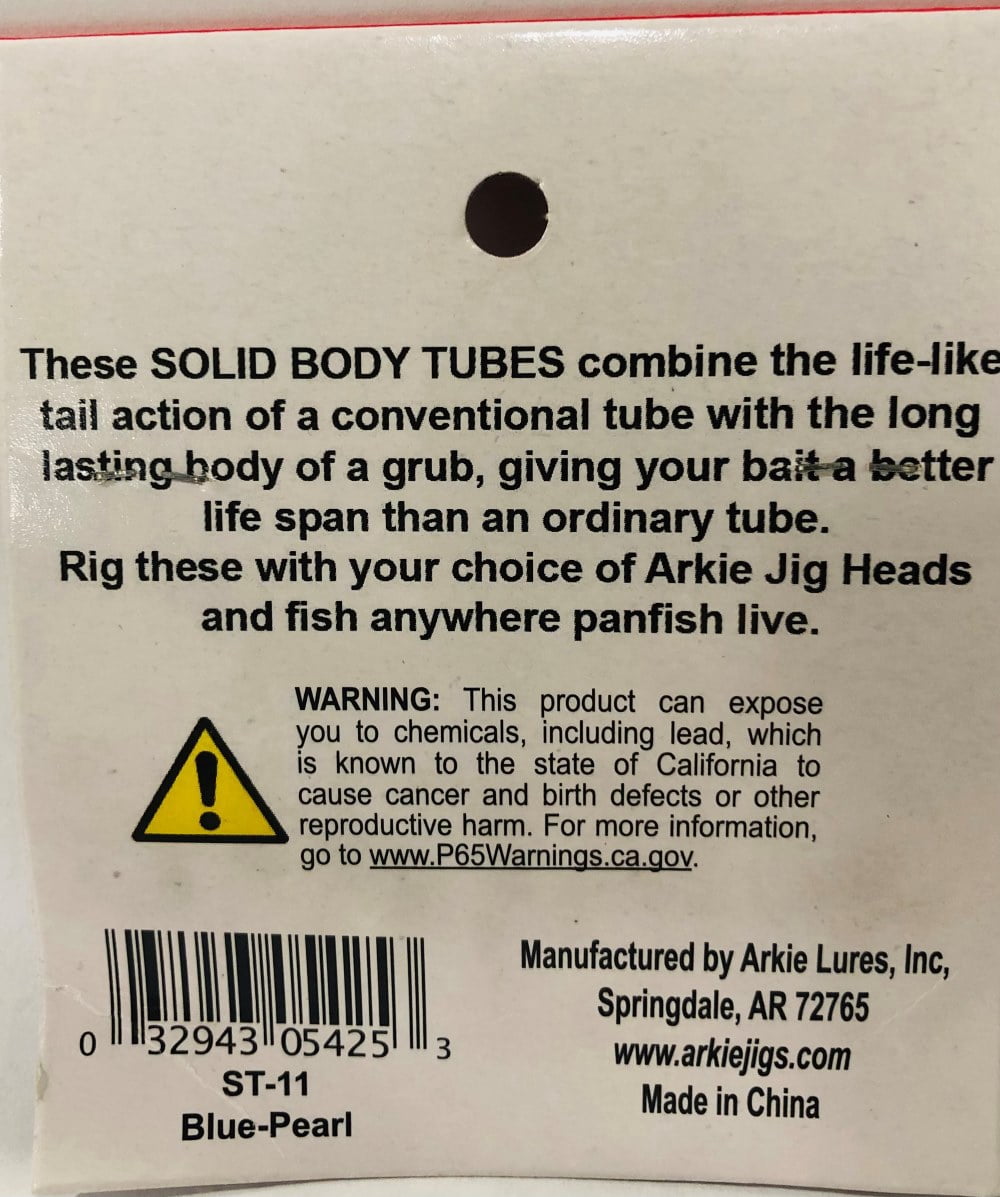 (4 pack) Arkie Lures Solid Body Fishing Tube, Color Blue & Pearl