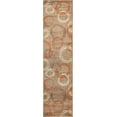 thumbnail image 1 of Unique Loom Autumn Collection Circles Casual Warm Toned Runner Rug, 2 Feet 6 Inch x 10 Feet, Light Brown/Terracotta, 1 of 5