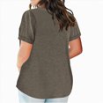 thumbnail image 2 of Towmus Plus Size Tops for Women Solid Color T Shirts Plain Basic Tees Short Sleeve Crewneck Shirts Yellow M-5XL, 2 of 5