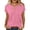 Pink, variant on cocolona Womens Summer Tops Dressy Casual Trendy Blouses Short Sleeve V-Neck Button T-Shirts