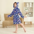 thumbnail image 2 of FORMRS Niños Bathrobe Unisex Hooded Robe Soft Plush Pajamas Sleepwear, Size 7-9T, Blue Colorful Candies, 2 of 7