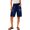 Blue, variant on Women's High-Waisted Wide Leg Knee-Length Casual Shorts with Patch Pockets – Comfy Summer Lounge Bottoms