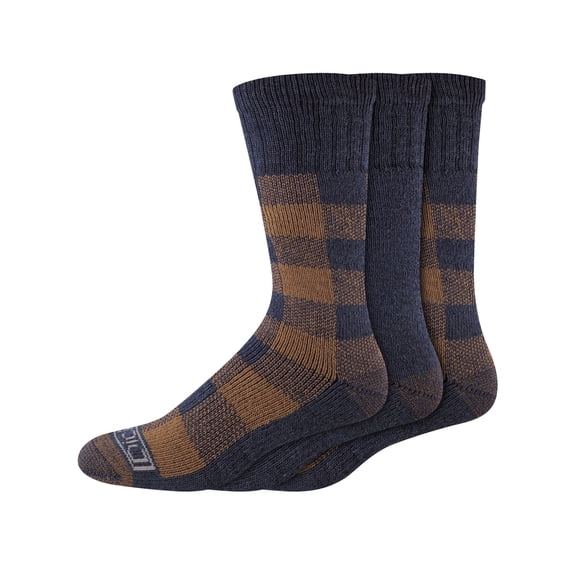 Genuine Dickies Wool Buffalo Plaid Thermal Crew, 3 Pack, Shoe Size 6-12