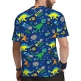 thumbnail image 2 of Wukai Dinosaur In Space Print Men's Short-Sleeved Mesh T-Shirt,Quick-Dry Short Sleeve Workout T-Shirt-5X-Large, 2 of 8