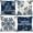 Blue, variant on Christmas Throw Pillow Covers 18x18 Set of 2 Red Merry Christmas Decorations Hello Winter Snowflakes Outdoor Farmhouse Xmax Cushion Cases for Sofa Couch Home