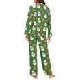 thumbnail image 3 of FOR U DESIGNS Christmas Snowman Pajama Sets for Women 2 Piece Button Up Long Sleeve Button Pajamas Tops for Women Size M Womens Nightwear Sets Button Front Sleepwear, 3 of 6