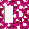 thumbnail image 2 of Metal Light Switch Wall Plate Outlet Cover (Coffee Espresso Mocha Cup Purple Heart Pink White Cupcake - Single Rocker Single Toggle), 2 of 2
