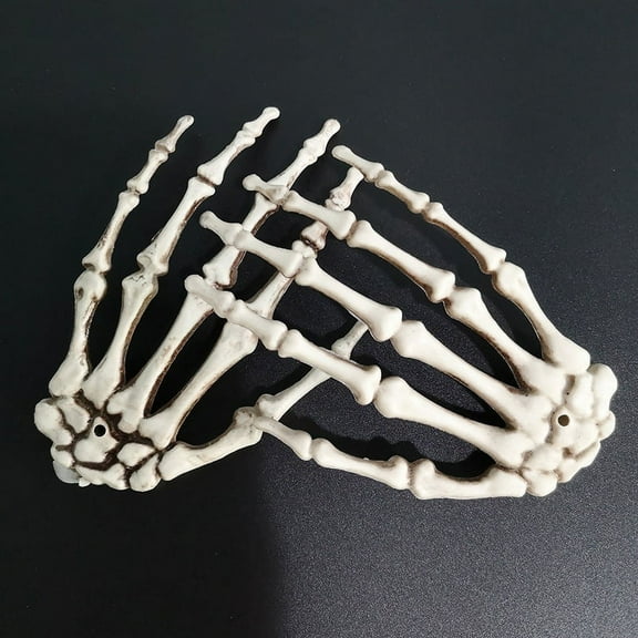 2Pair/4pcs Skeleton Hands Halloween Horror Decorative Props Realistic Adult Hand Claw Skeleton