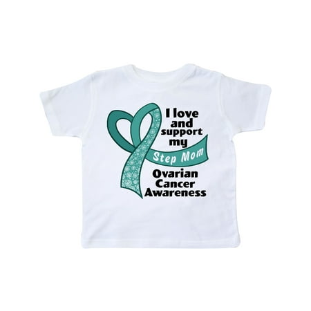 

Inktastic Ovarian Cancer Awareness I Love and Support My Step Mom Gift Toddler Boy or Toddler Girl T-Shirt