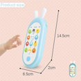 thumbnail image 5 of Juguete de dentición para teléfono celular de bebé Juguete de teléfono musical para niños pequeños Niños Niños Niñas Juguete de aprendizaje electrónico con luz de sonido,Blue,11 Afortunado Sencillez, 5 of 5
