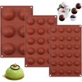 thumbnail image 1 of Molde de silicona semiesfera de 3 piezas Molde de bola de chocolate Moldes de caramelo de diferentes tamaños 6 cavidades 15 cavidades 24 cavidades,11 Feliz Sencillez, 1 of 5