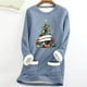 thumbnail image 1 of Neewe Women's Winter Warm Sherpa Lined Fleece Crewneck Sweatshirt Pullover Loungewear Tunic Tops, 1 of 3