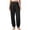 Black, variant on Tqcoqu Women's Pants Casual Smocked High Waisted Elastic Wide Leg Pants Loose Cotton Trousers with Pockets,Black,Women's S-XXXL