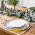 thumbnail image 2 of Yellow Abstract Round 15 Inch Placemats Set of 4, Grey Geometric Oil Painting Vintage Gradient HeatResistant Non Slip Place Mats for Dining Table, Wipeable Braided Kitchen Table Mats for Housewarming, 2 of 9