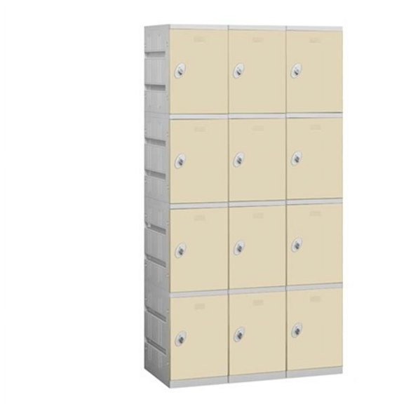 Salsbury 94168TN-U Unassembled Four Tier 1 Wide Locker Color Tan