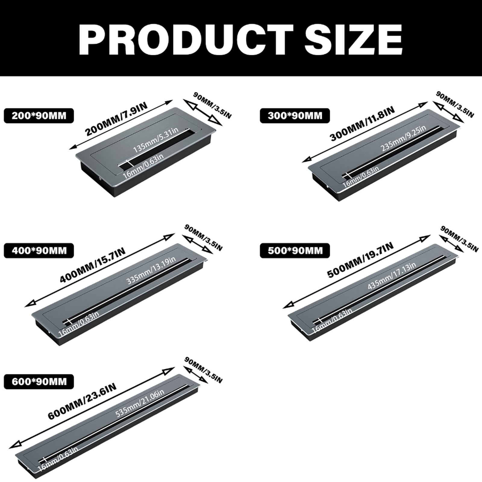 Thickening Desk Cable Management Grommets with Brush Homes Cord Organizes Inserts Rectangle Cable Hole Covers