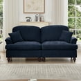 thumbnail image 4 of Living Room Sofas Elegant Mid Century Oversized Large Two Seater Sofa Couch with Flared Arms and Removable Ruffles Pleats Skirts and Spindle Legs, Comfy Chenille Two-Seat Love Seat Sofa for Living Ro, 4 of 21