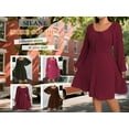 thumbnail image 4 of SIEANE Women's Plus-Size Casual Crew Neck Autumn Long Sleeve Stretch Knit MIDI Dress 1X-4X, 4 of 7