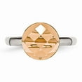 thumbnail image 4 of Stainless Steel Polished Peach Glass Ring, 4 of 6