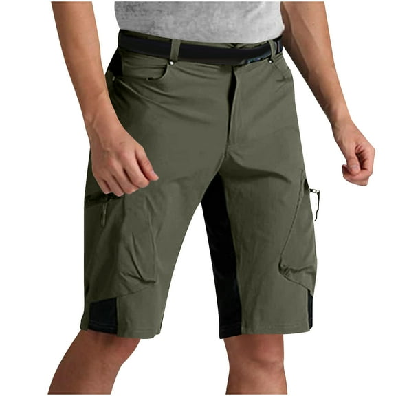 Men's Cargo Shorts Qiggri Men's Summer Casual Solid Fashion Pockets Elastic Waist Zipper Comfortable Shorts Cargo Pant Mens Casual Shorts