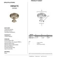 thumbnail image 2 of Alno A3651-14-AE Ornate 1-1/4 Inch Cabinet Knob Antique English, 2 of 2