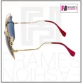 thumbnail image 4 of MIU MIU SCENIQUE Butterfly 56R Blue Red Gold Oversized Sunglasses MU56RS, 4 of 6