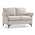 thumbnail image 5 of HARKAWON Casual Velvet Double Arm Design Sectional Loveseat, Beige, 5 of 8