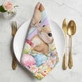 thumbnail image 2 of Easter Cloth Napkins, Spring Bunny Eggs Botanical Floral Wooden Grain Washable and Reusable Dinner Napkins Set of 8, Table Napkin for Kitchen Party Birthday Wedding Hotel Housewarming 20"x20", 2 of 9