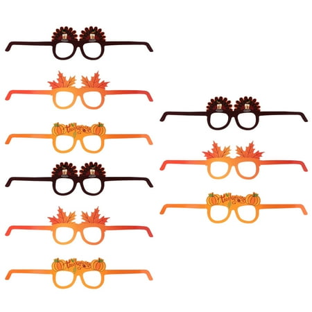 

BESTONZON 9Pcs Funny Thanksgiving Eyeglasses Performance Decoration Props (3Pcs/Type)