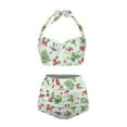 thumbnail image 3 of Suhoaziia Women Bikinis Tow Piece Set Strawberry Mushroom String Sexy Bathing Suit Fashion Sporty Ladies Swimsuits Size S,Halter Ruched High Waist Bikini for Teenage Girls, 3 of 6
