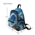 thumbnail image 3 of FORMRS School Backpack with Front Zippered Pocket 12" Student Travel Daypack, Floral Moon, 3 of 6