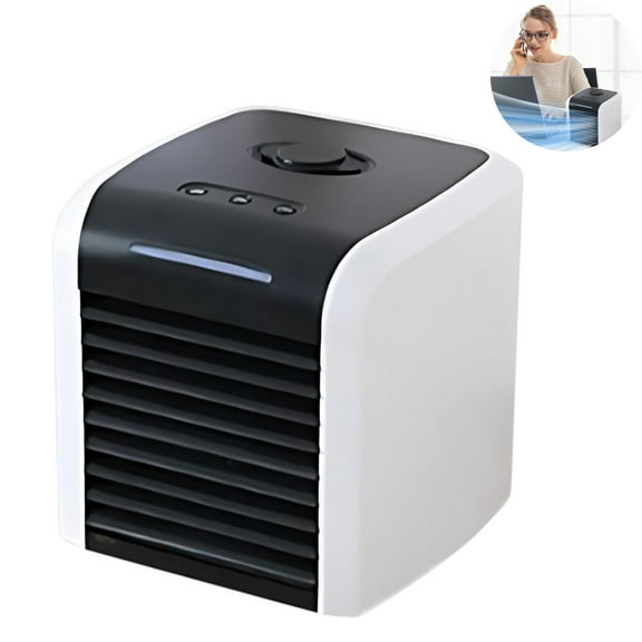 Portable Air Conditioner Cooling Fan for Desk, 2025 New Small Cooler Air Conditioning Fan, Super Quiet with 3 Speeds, Evaporative Personal Air Cooler Fans for Bedroom Office (white)
