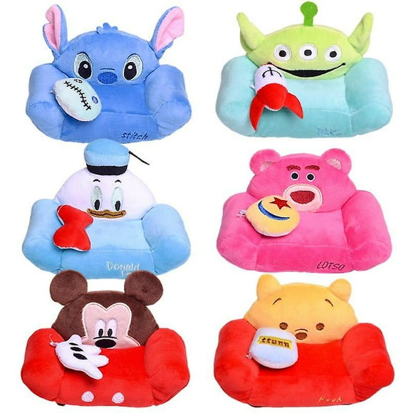 Cartoon Kawaii Mickey Minnie Donald Duck Stitch Pooh Bear Sofa Plush Toy Anime Stuffed Animals