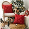 thumbnail image 4 of Christmas Throw Pillow Covers Soft Plush Jacquard Festivals Winter Cushion Case Decoration for Sofa Couch Bedroom Living Room Home Decor, Ornament Storage, 24 x 24 Inch 1 Pack, 4 of 10