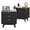 Black, variant on Nightstand Set of 2, 24-Inch Walnut Bedside Tables with Charging Station, 2 Drawers, Gold Handles, and Anti-Tip Design for Bedroom or Living Room