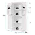 thumbnail image 2 of DIYART 71" Tall Pantry Cabinet, Farmhouse Kitchen Storage Cabinet with 6 Hanging Shelves and Adjustable Shelves, Freestanding Cupboard for Kitchen & Dining Room, White, 2 of 8