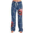 thumbnail image 2 of Spider Hero Women's Pajama Pants Loose Lounge Wear Elastic Waist Drawstring Sleepwear Graphic Printed Casual Home Pajamas Soft Straight Leg Pj Bottoms for Everyday Comfort, Navy, XXL, 2 of 7