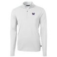 thumbnail image 2 of Men's Cutter & Buck White Washington Huskies Big & Tall Virtue Eco Pique Recycled Quarter-Zip Pullover Top, 2 of 3