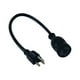 Eaton Tripp Lite Series NEMA Heavy-Duty Power Extension Cable, L5-15R to NEMA 5-15P - 15A, 120V, 14 AWG, 1 ft. (0.31 M), Black - Câble d'Alimentation - NEMA 5-15 (M) vers NEMA L5-15 (F) - AC 110 V - 1 ft - Moulé - Noir – image 3 sur 5
