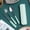 Green three-piece set, variant on Pink Portable Stainless Steel Flatware Set with Ceramic Handle & Storage Case, Fork Spoon Chopsticks, Reusable Utensils for Students, Daily Use, Camping, Picnic & Travel