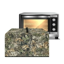 TSOVTHRID Forest Camo Hunting Print Microwave Oven Cover Dust-Proof Microwave Oven Cloth Covers Small Appliance Dust Cover Case Protections Protector, 18.25"W x 14.5"D x 11"H, S