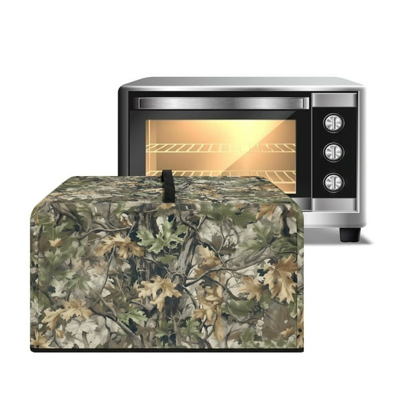 TSOVTHRID Forest Camo Hunting Print Microwave Oven Cover Dust-Proof Microwave Oven Cloth Covers Small Appliance Dust Cover Case Protections Protector, 18.25"W x 14.5"D x 11"H, S