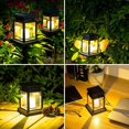 thumbnail image 3 of Linterna solar para colgar al aire libre, paquete de 8 luces solares con efecto de vela con estaca para jardín, patio, césped, patio, paraguas, tienda de campaña, árbol, patio, entrada, col JFHHH pequeña, 3 of 5